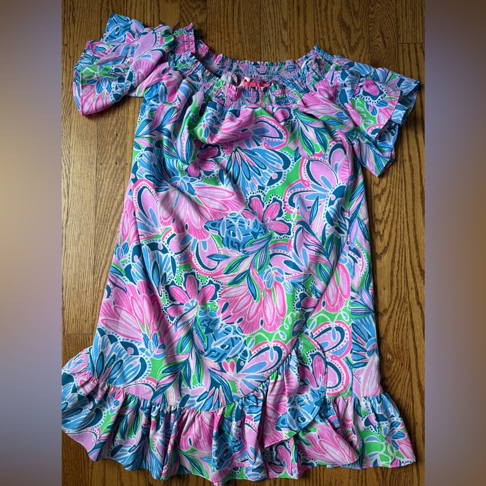 Lilly Pulitzer Pink and Blue Smocked Dress